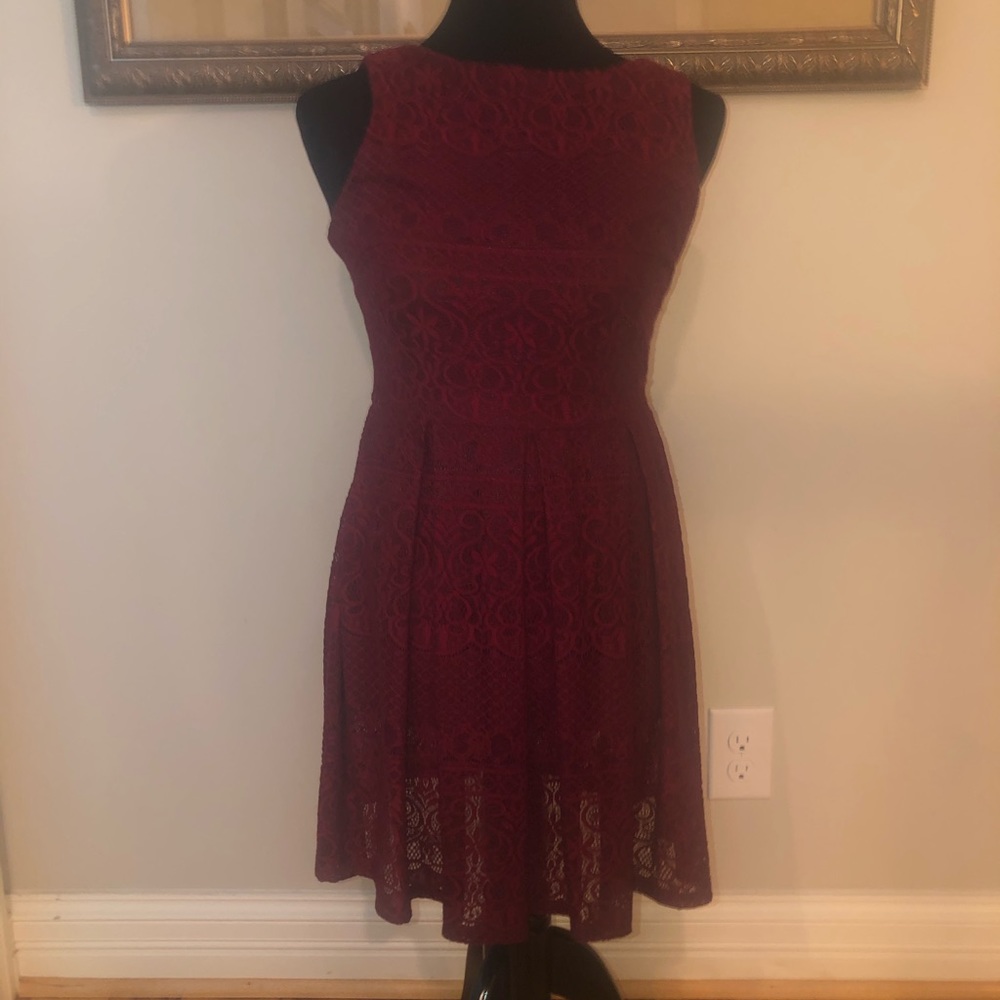 Girl’s Deep Red Lace Dress